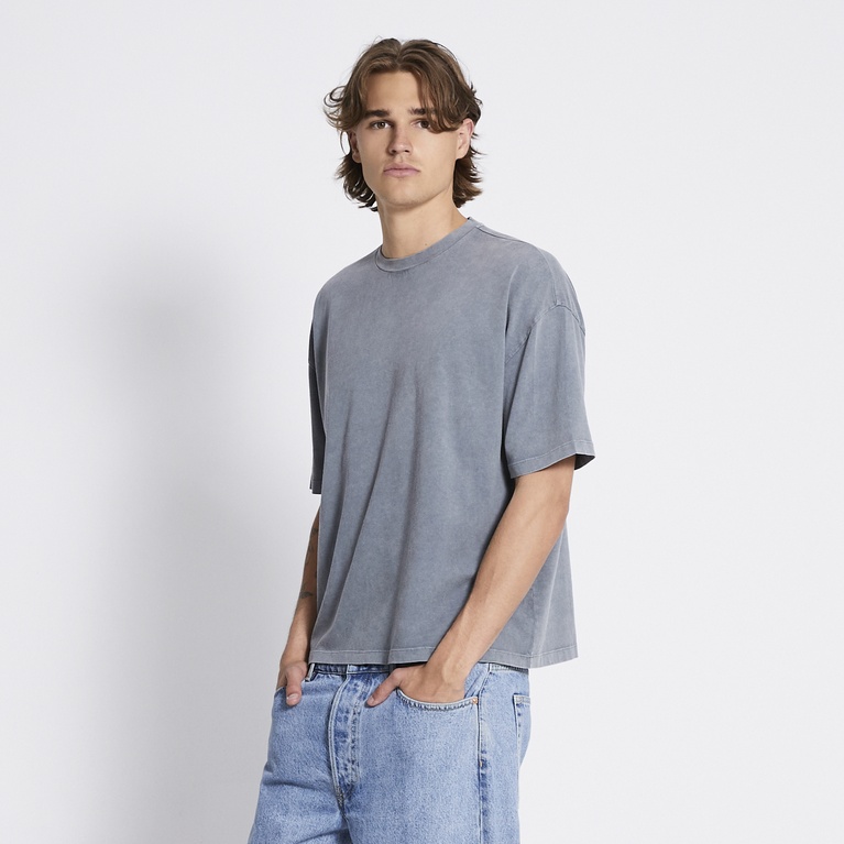 Washed boxy tee "Mikael Washed" Grey
